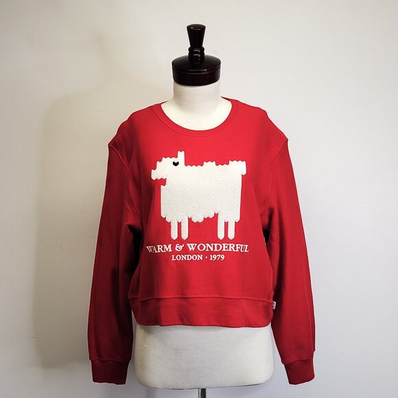 Warm Wonderful x Rowing Blazers Princess Diana Red Cropped Sheep Sweatshirt XXL - Picture 3 of 12